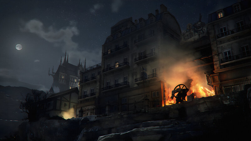 Monster Near Burning Building