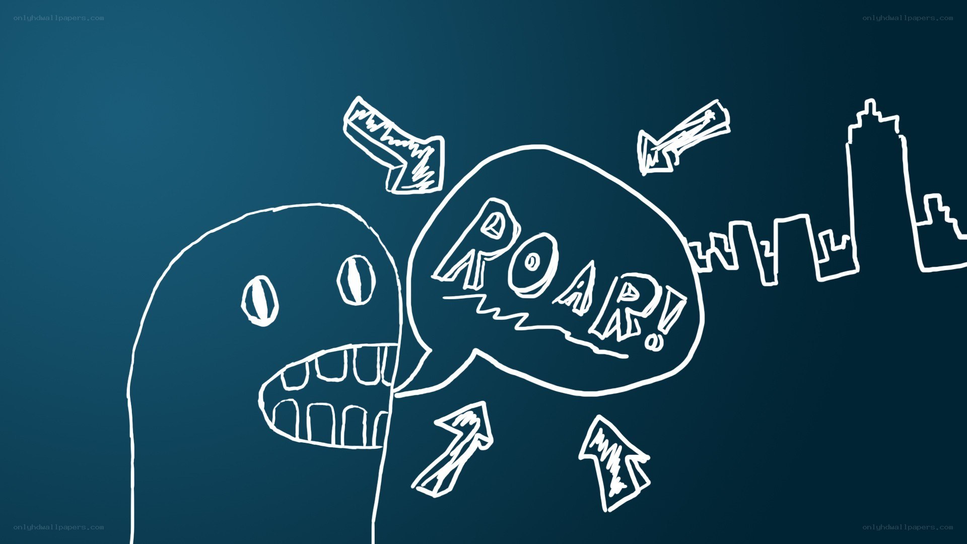 monster roars in city