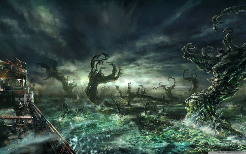 Monster Tentacles in Water