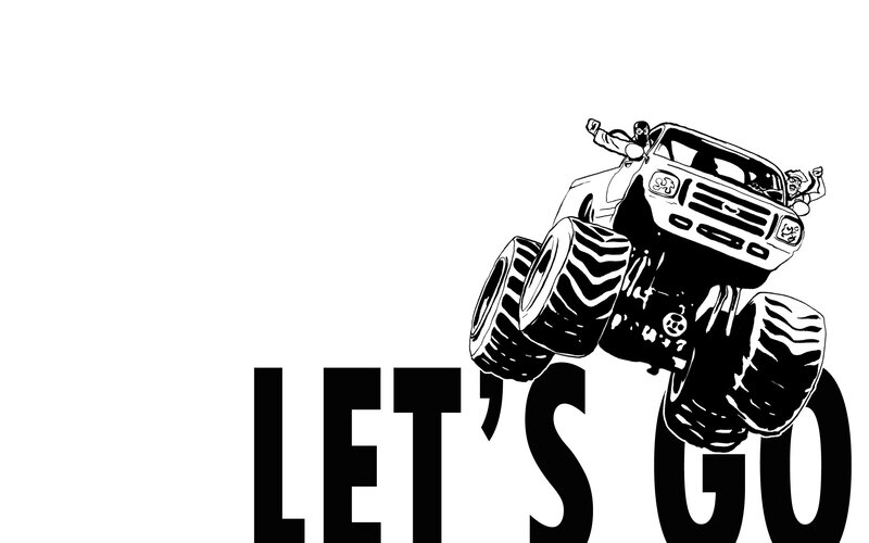 monster truck action illustration