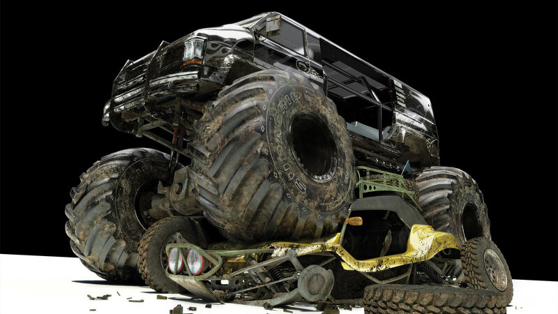 Monster Truck Crash — Black, Dramatic