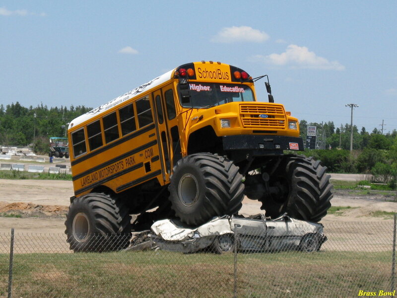 Monster Truck Crushing Car — Yellow