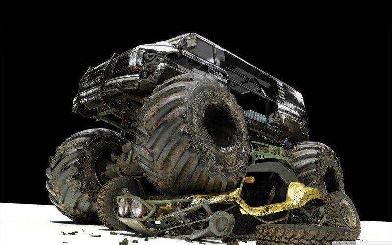 monster truck crushing vehicle