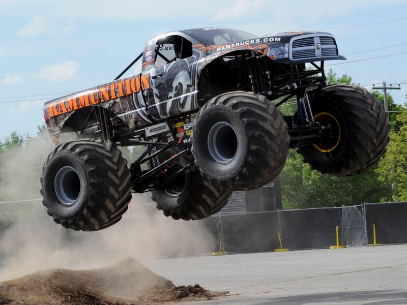 Monster Truck in Mid-air — Black