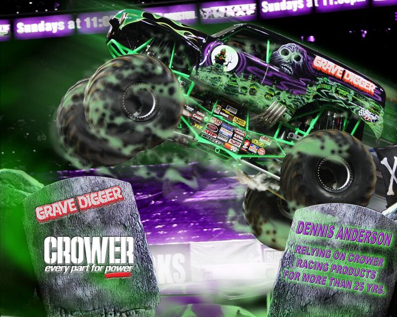 Monster Truck in Mid-air — Green, Dramatic