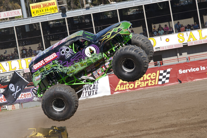 Monster Truck in Mid-air — Green