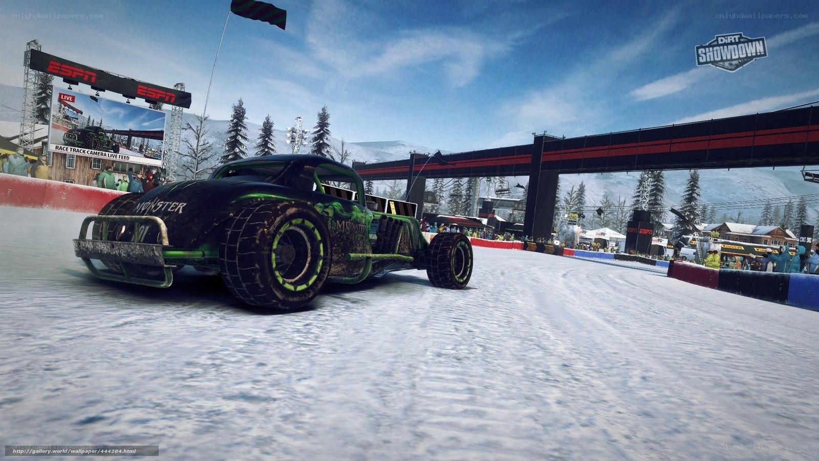 Monster truck on snowy track
