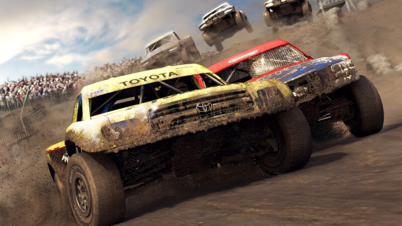 Monster truck racing action