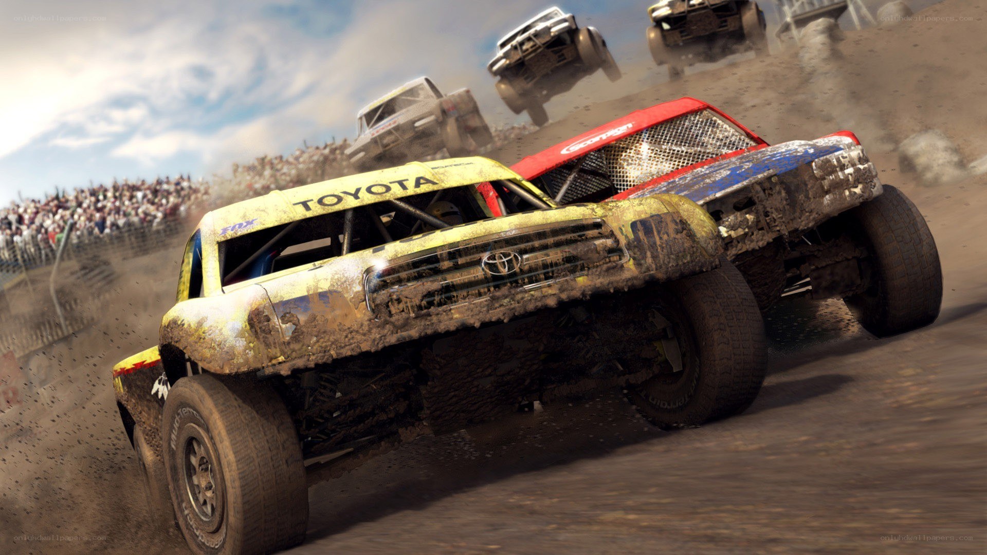 Monster truck racing action