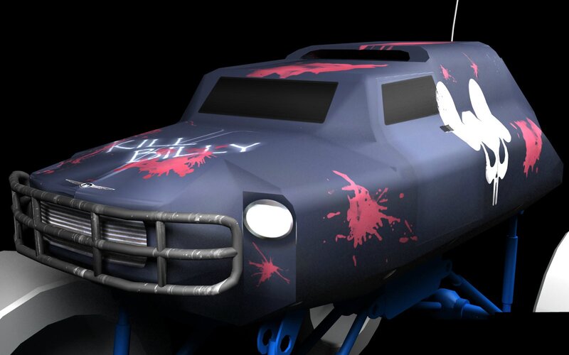 Monster Truck with Blood Splatters