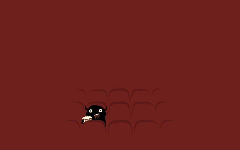 monster watching movie