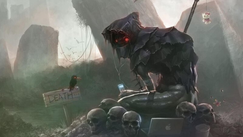 Monster with Red Eyes — Gray