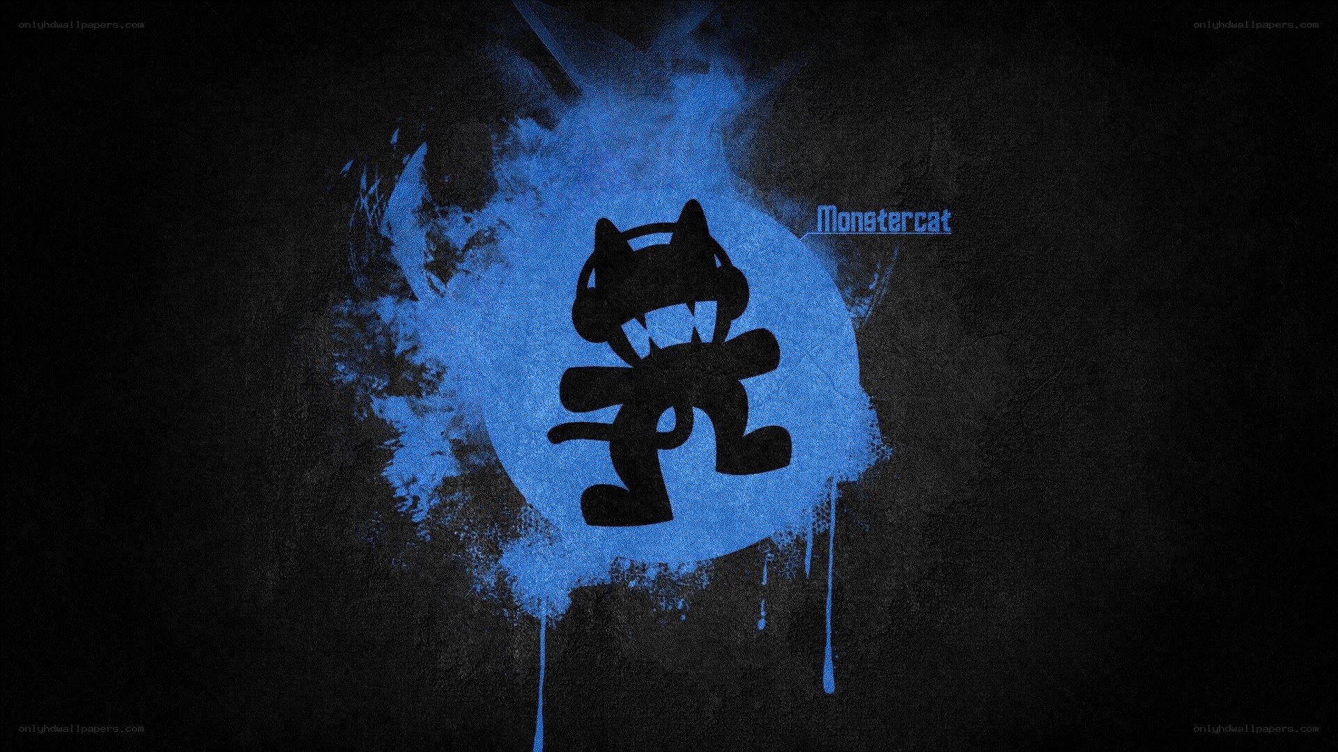 Monstercat logo with blue paint splatter