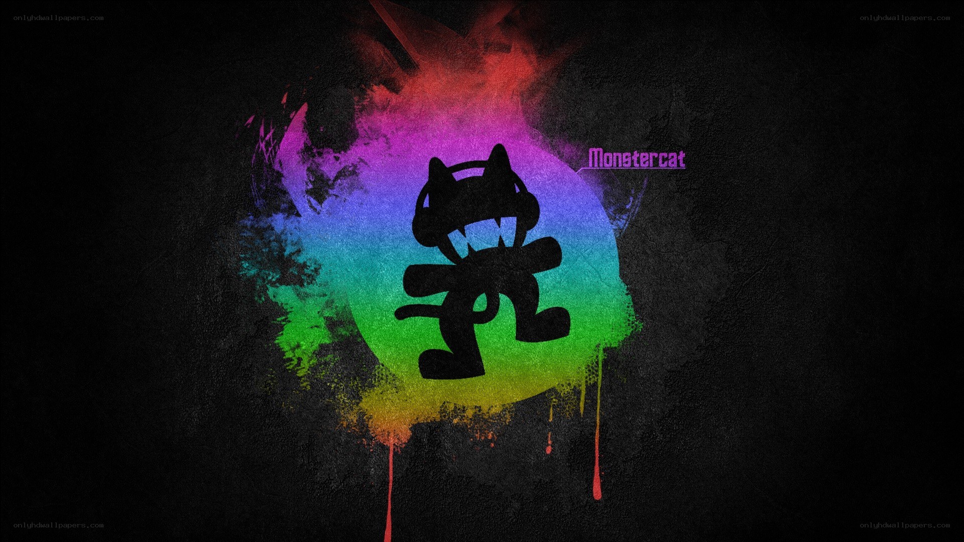 Monstercat logo with colorful splash