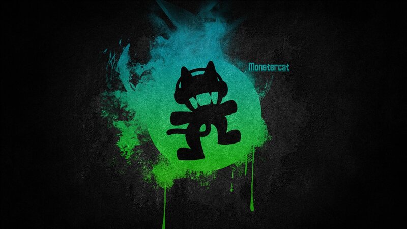 Monstercat logo with green paint splatter