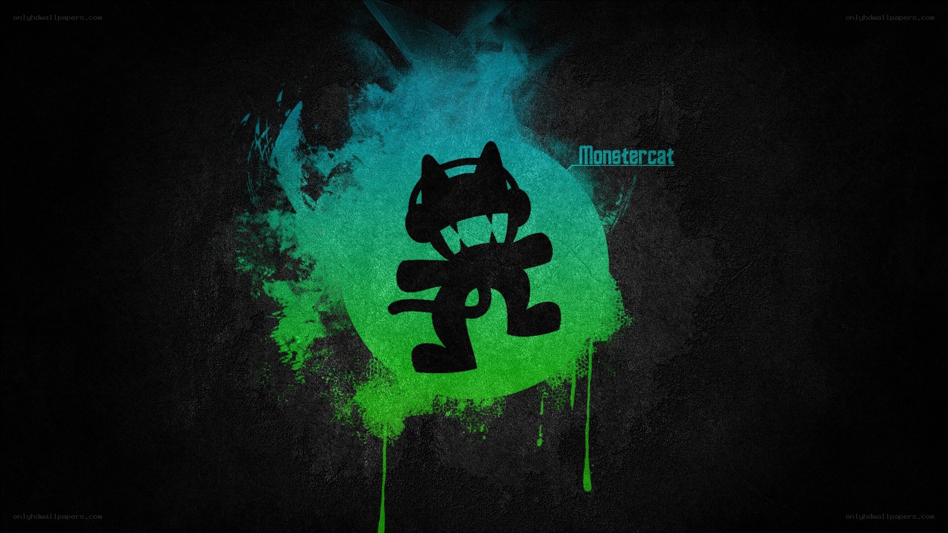 Monstercat logo with green paint splatter
