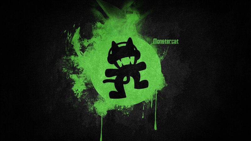 Monstercat logo with green splatter