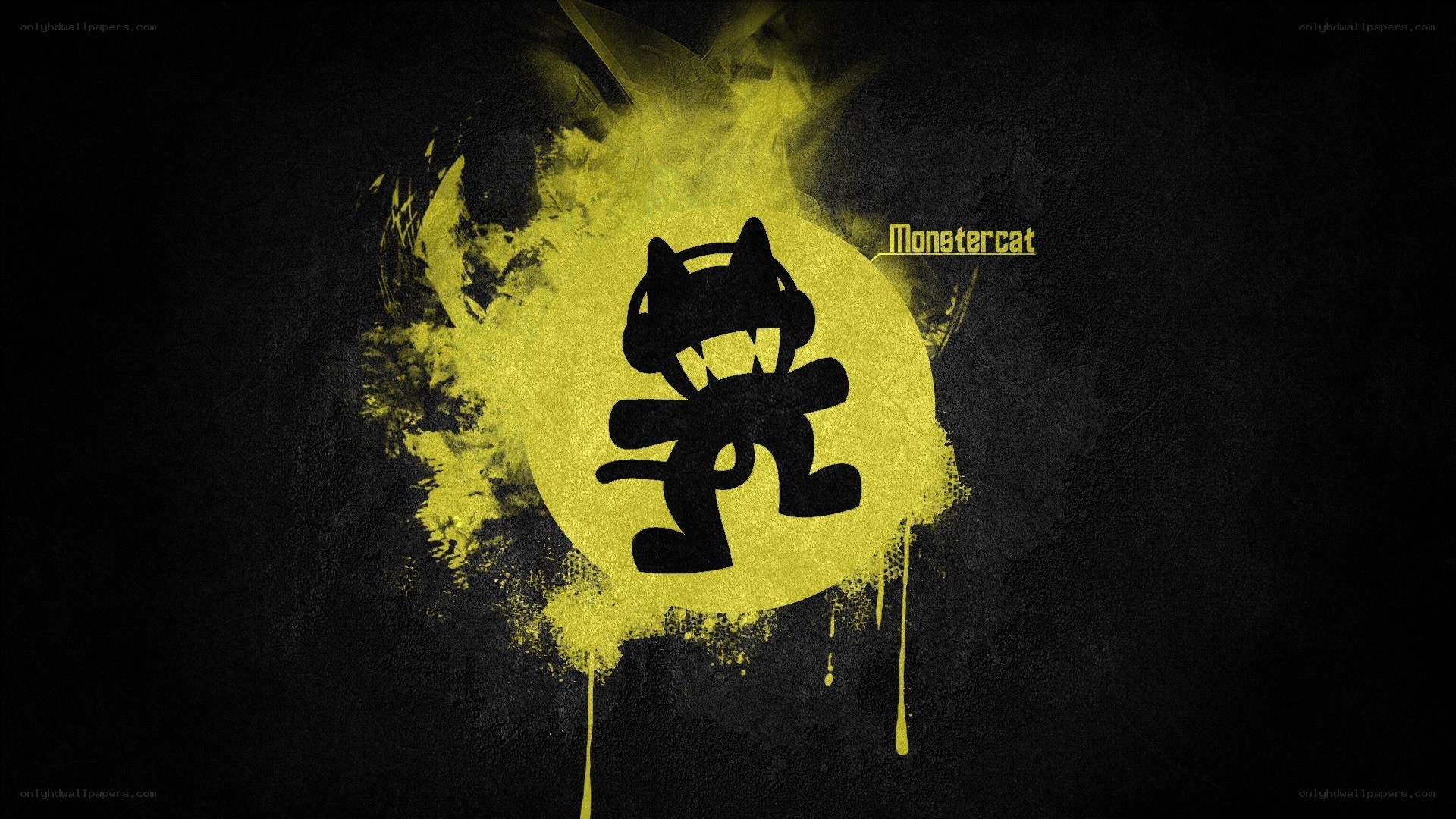 Monstercat logo with yellow splatter