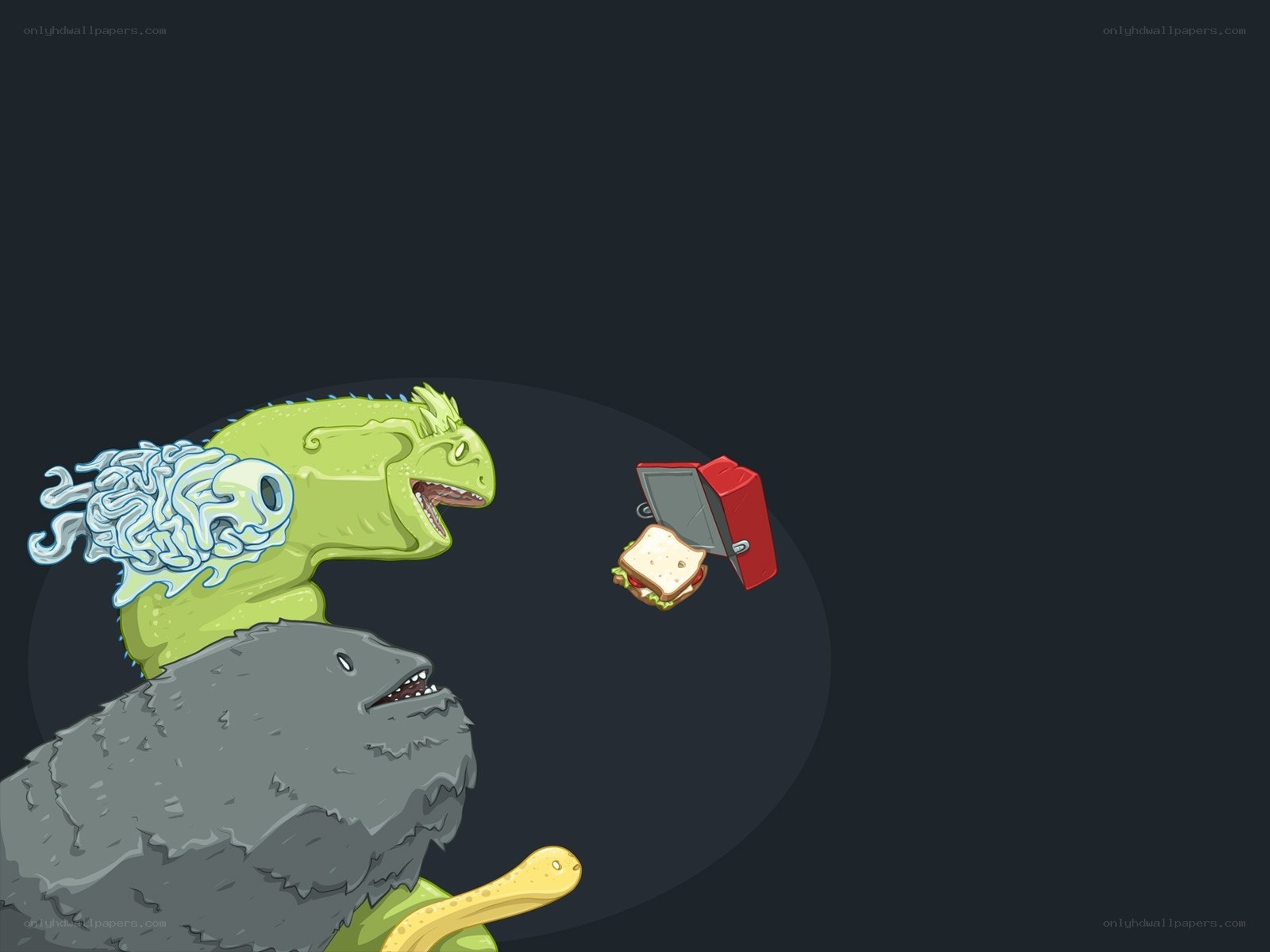 monsters and a sandwich