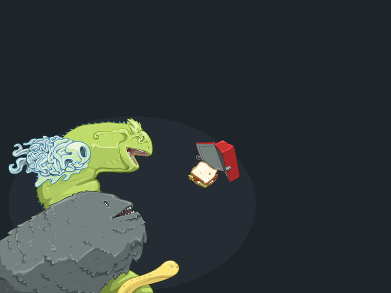 monsters and a sandwich