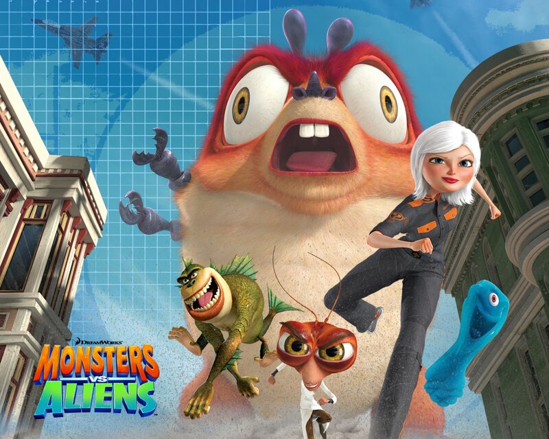 Monsters and Aliens in City — Blue