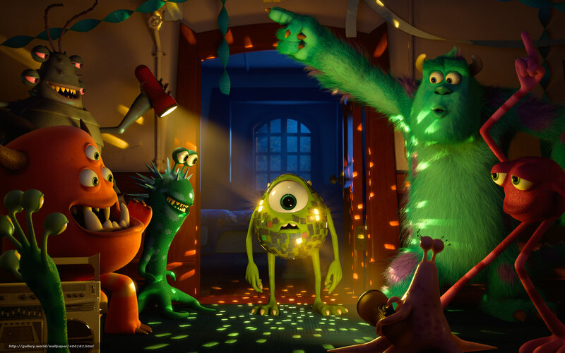Monsters at a Party — Green, Festive