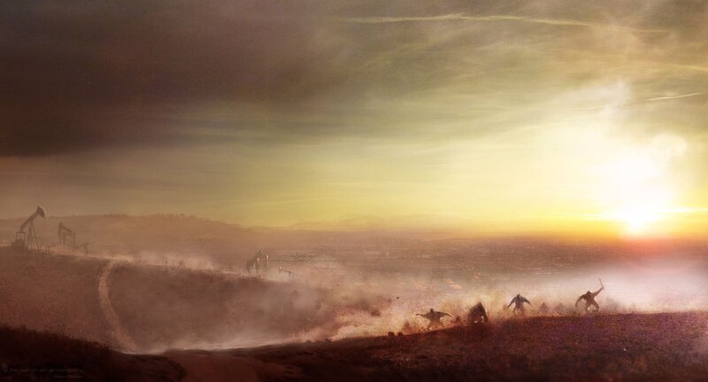 Monsters Attacking Oil Field