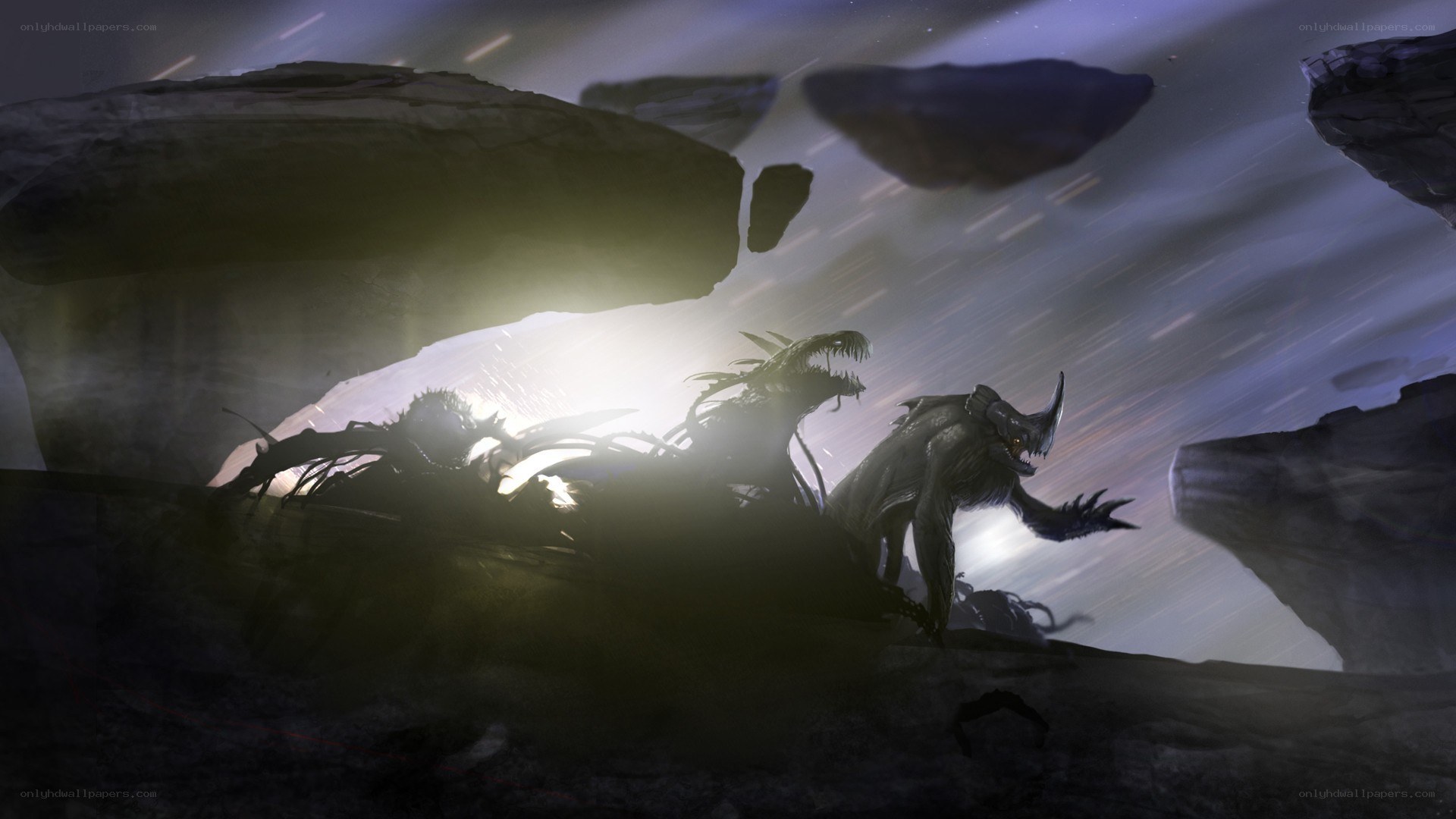 Monsters in a dark cave