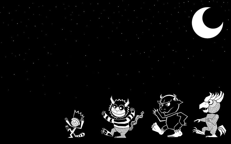 Monsters in Night Sky — Black
