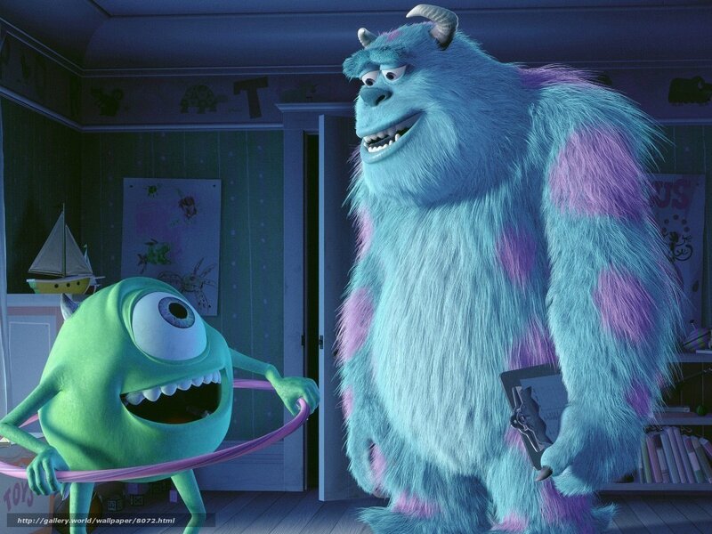 Monsters, Inc. characters in a child's room