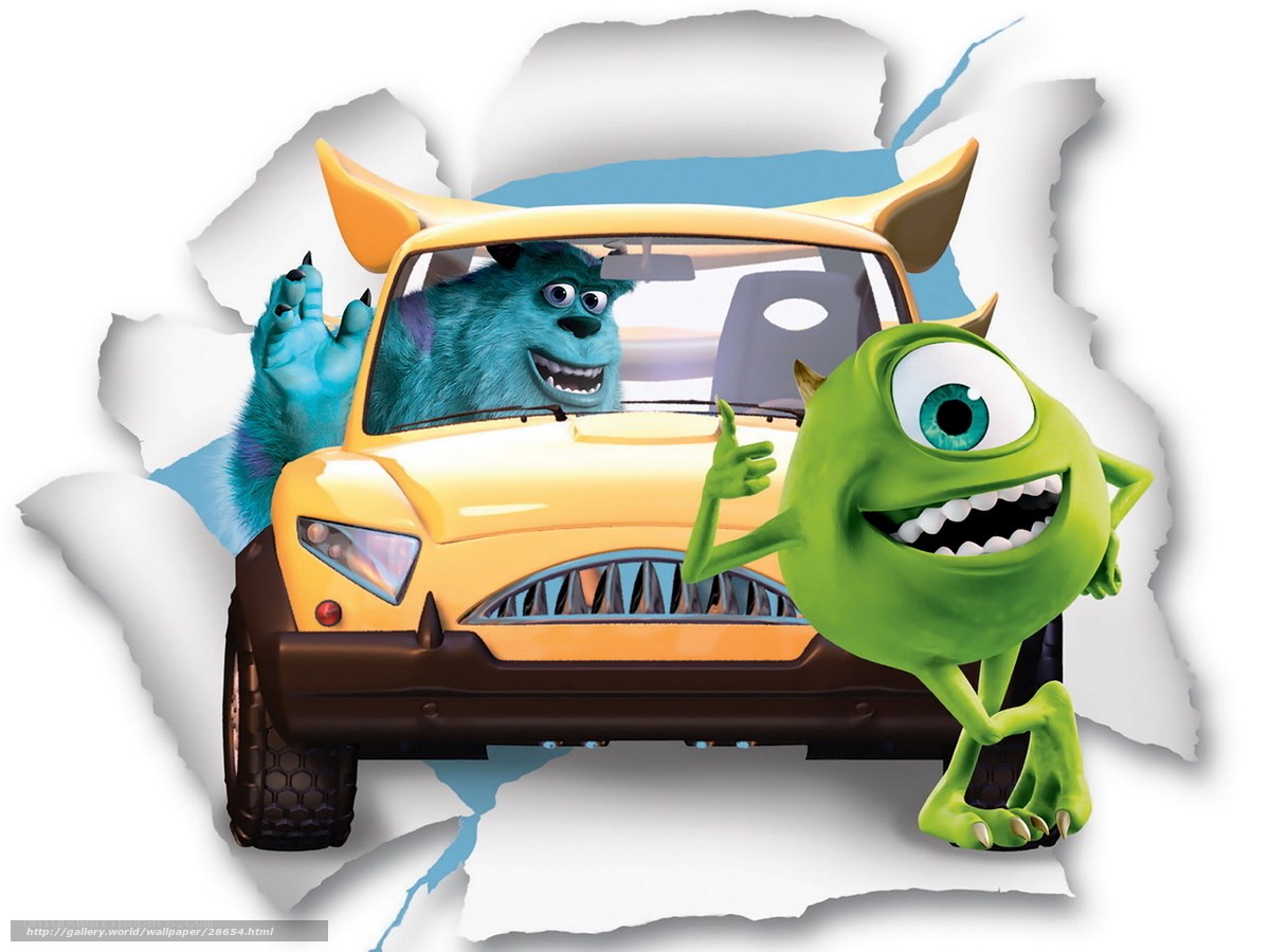 Monsters, Inc. characters in car