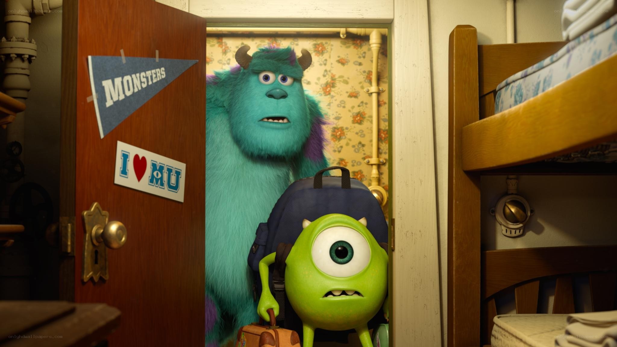 Monsters University characters in dorm