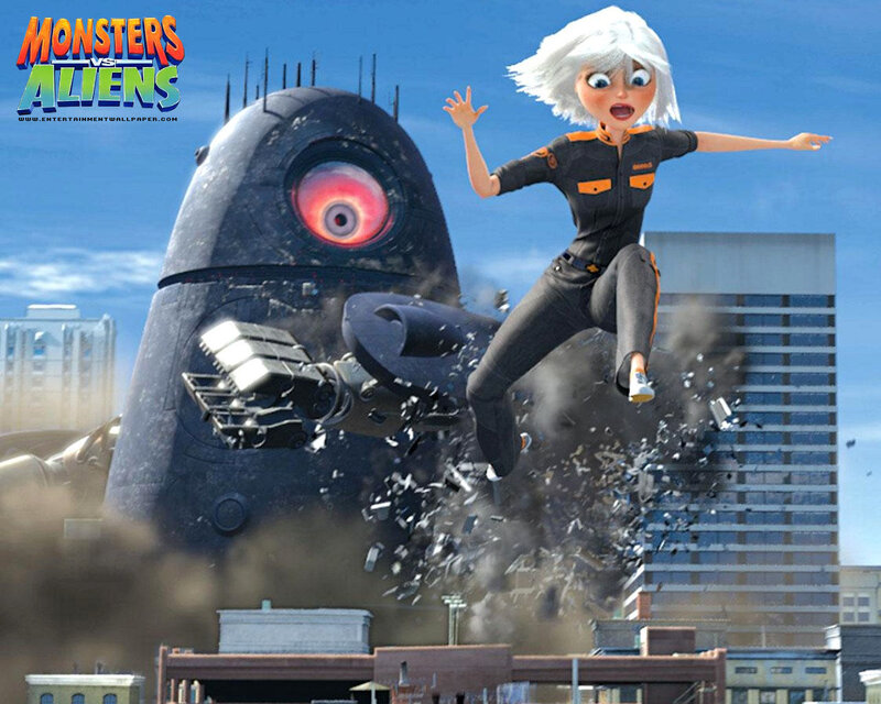 Monsters vs Aliens action scene