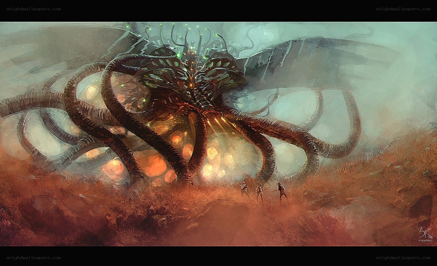 Monstrous creature with tentacles