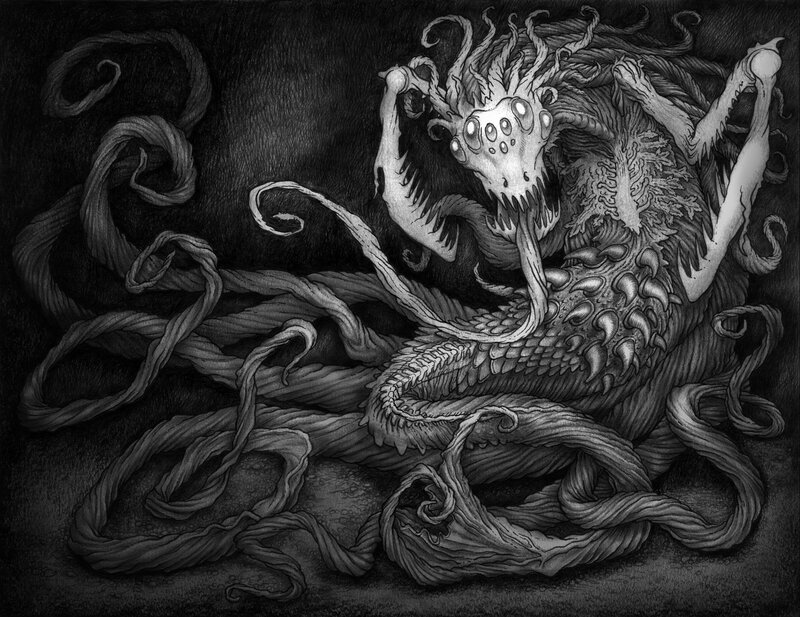Monstrous Creature with Tentacles — Black