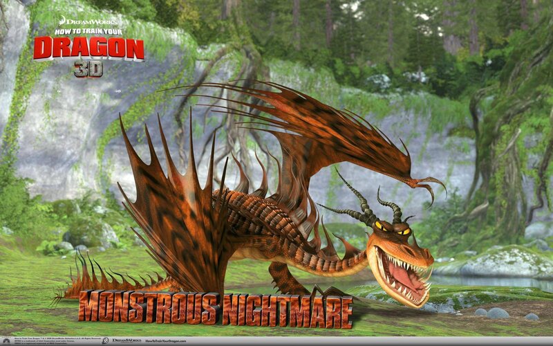 Monstrous Nightmare Dragon — Green, Dramatic, Afternoon