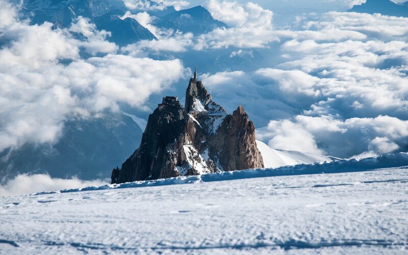 Mont Blanc Summit — White, Dramatic, Winter