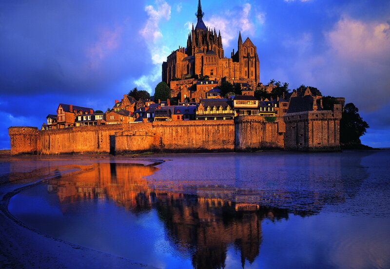 Mont Saint-Michel Abbey — Blue, Dramatic