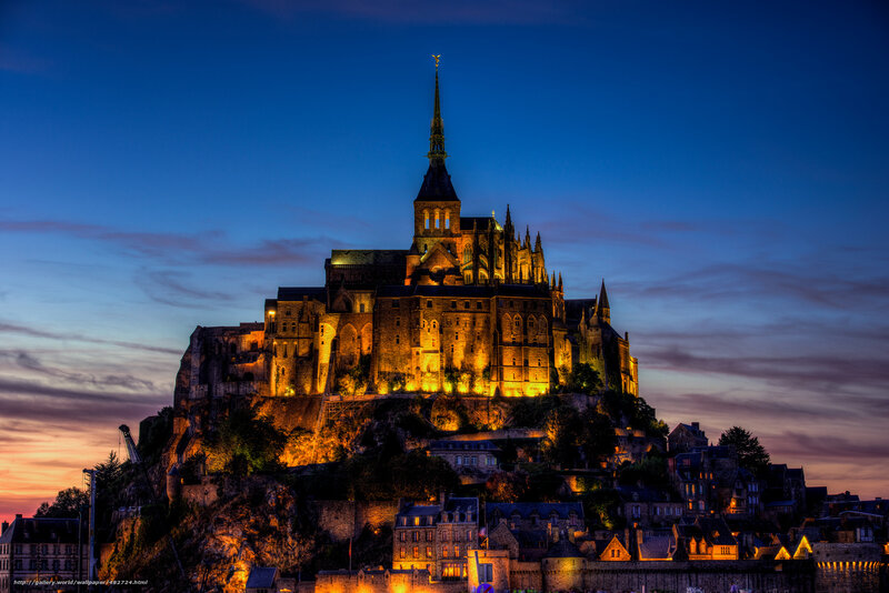 Mont Saint-Michel at Dusk — Blue, Dramatic, Sunset