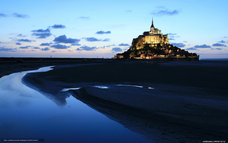 Mont Saint-Michel at Dusk — Blue, Serene