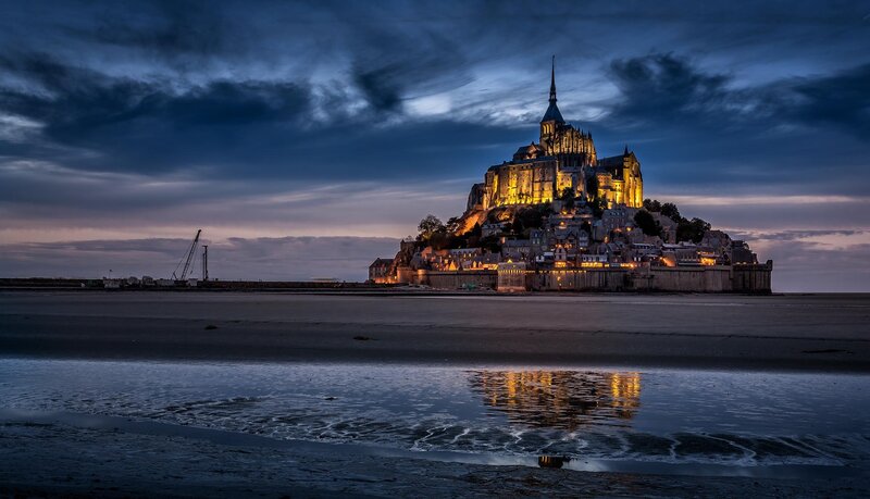 Mont Saint-Michel at Dusk — Blue