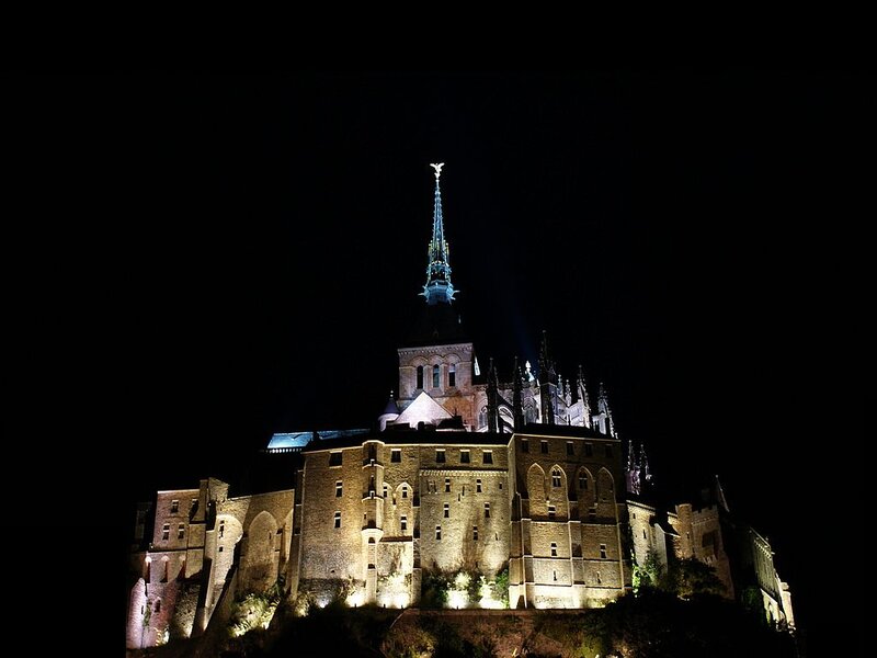 Mont Saint-Michel at Night — Black