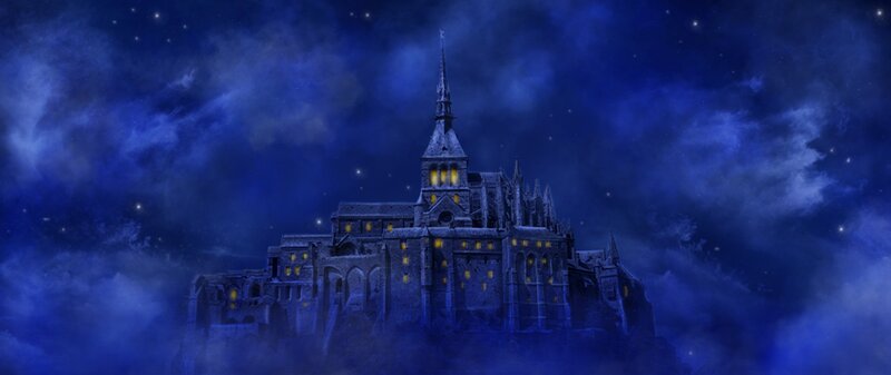 Mont Saint-Michel at Night — Blue, Mysterious