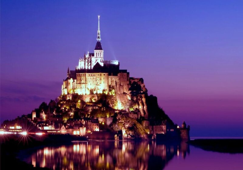 Mont Saint-Michel at Night — Purple