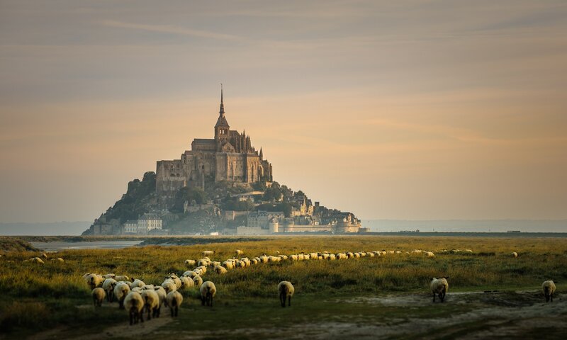 Mont Saint-Michel at sunset