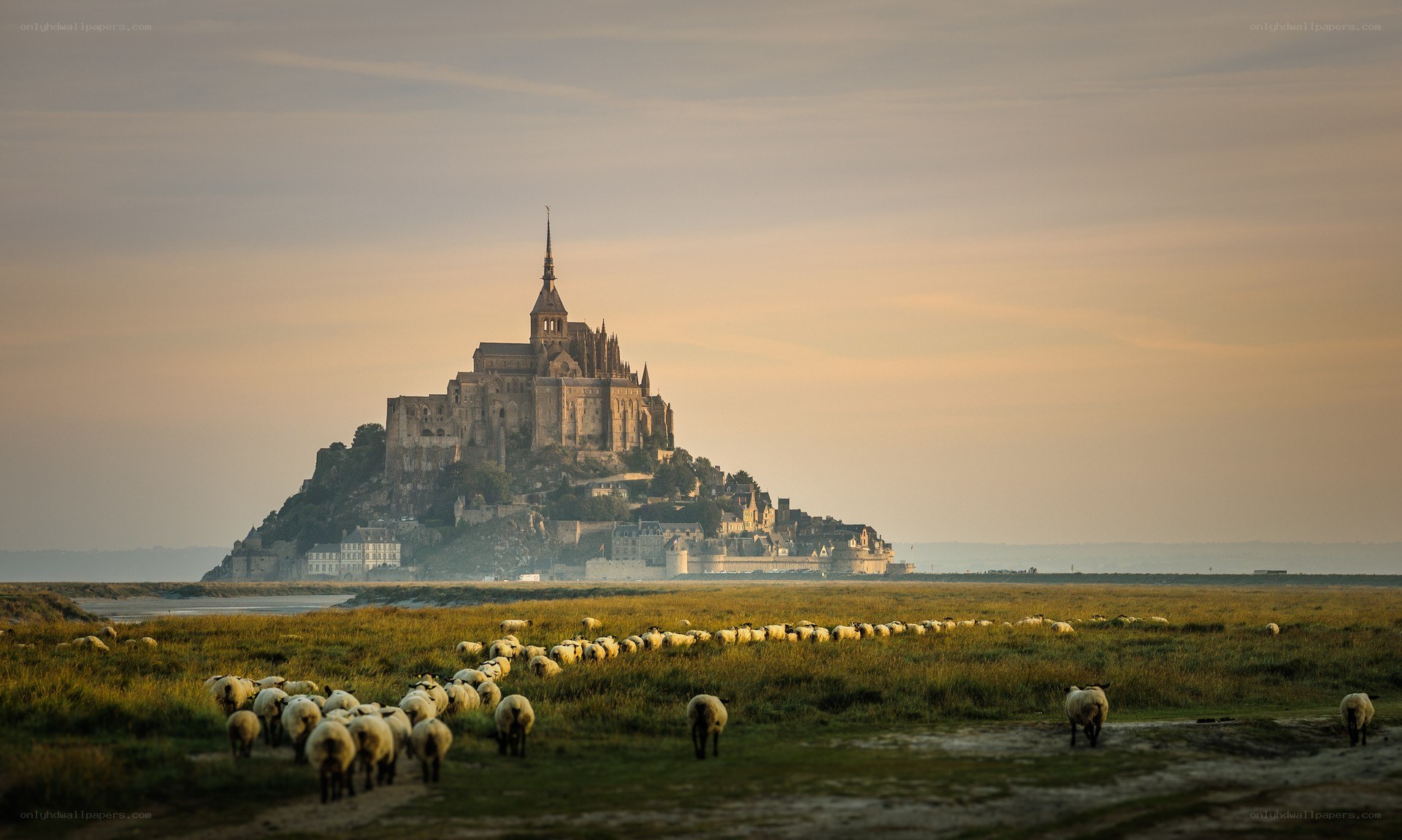 Mont Saint-Michel at sunset