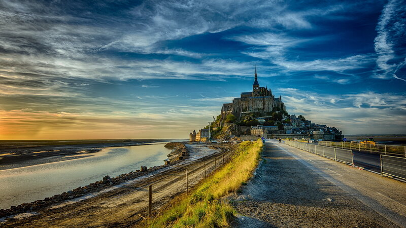 Mont Saint-Michel at Sunset — Blue