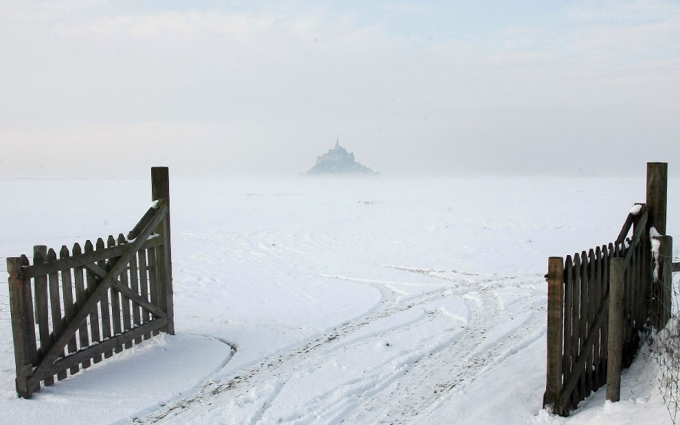 Mont Saint-Michel in winter