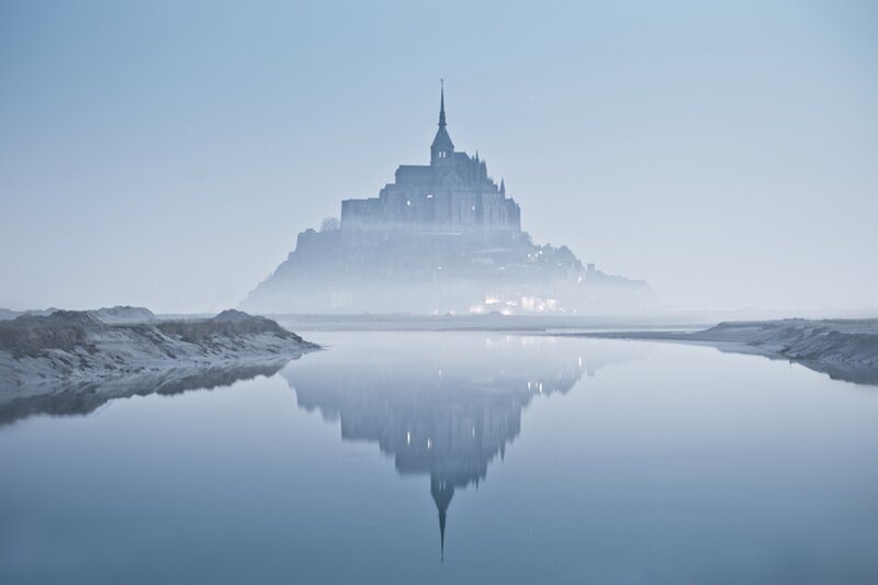 Mont Saint-Michel Reflection — Blue