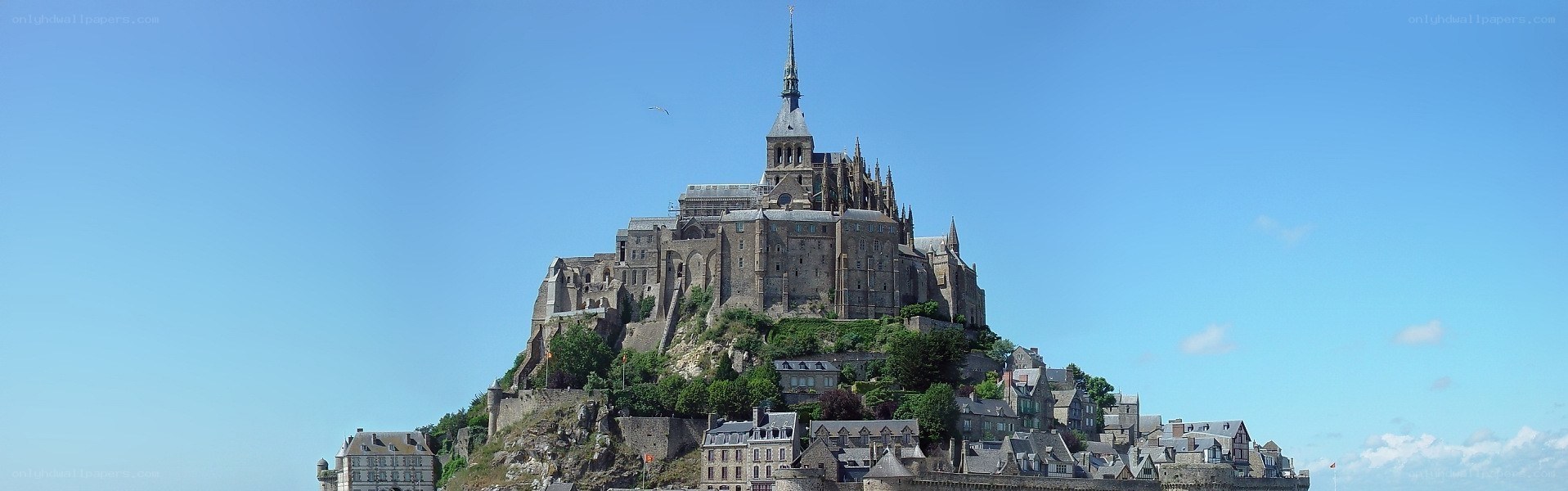 Mont Saint-Michel under blue sky